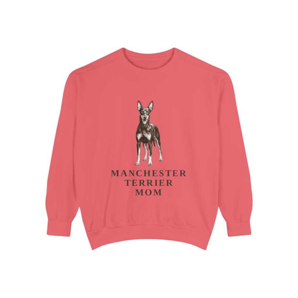 manchester-terrier-sweatshirt-mom-watermelon Manchester Terrier Mom Sweatshirt, Watermelon, front view