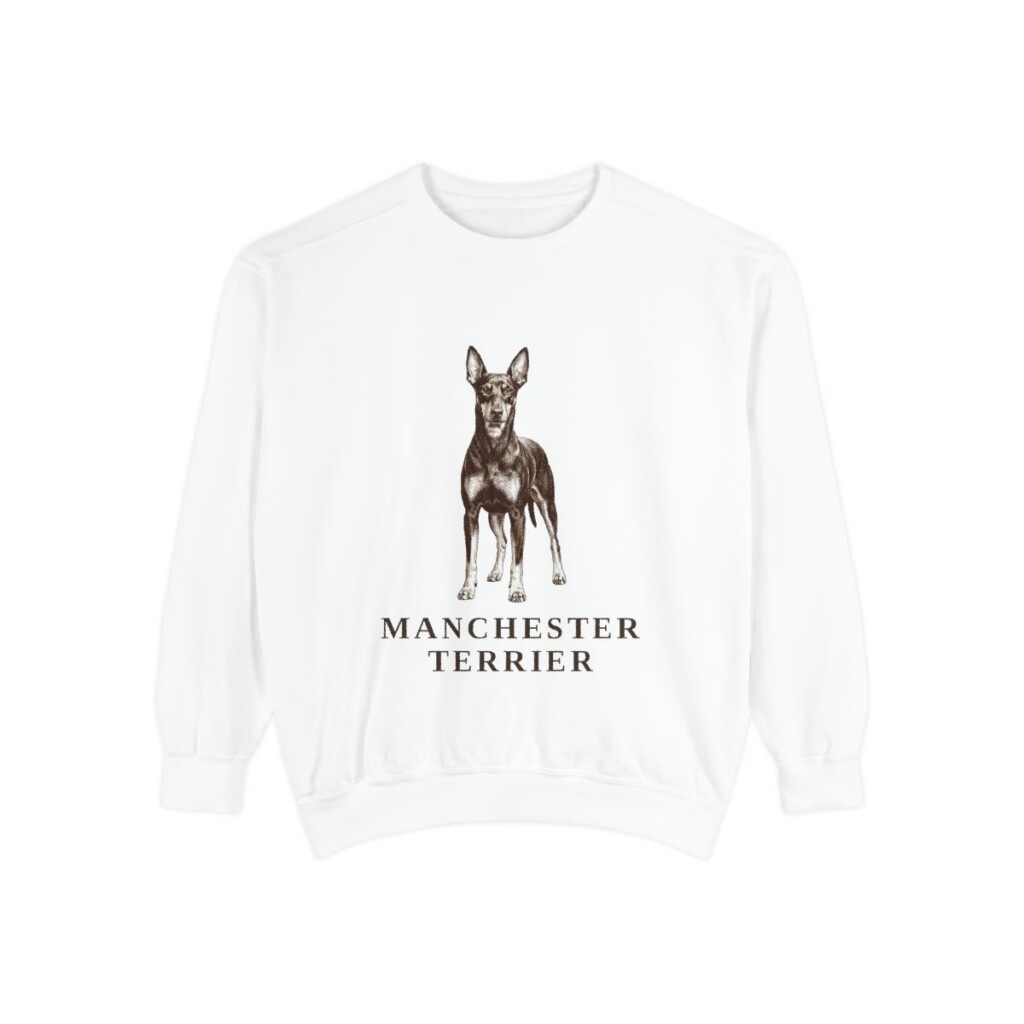 Manchester Terrier Sweatshirt, White, front view