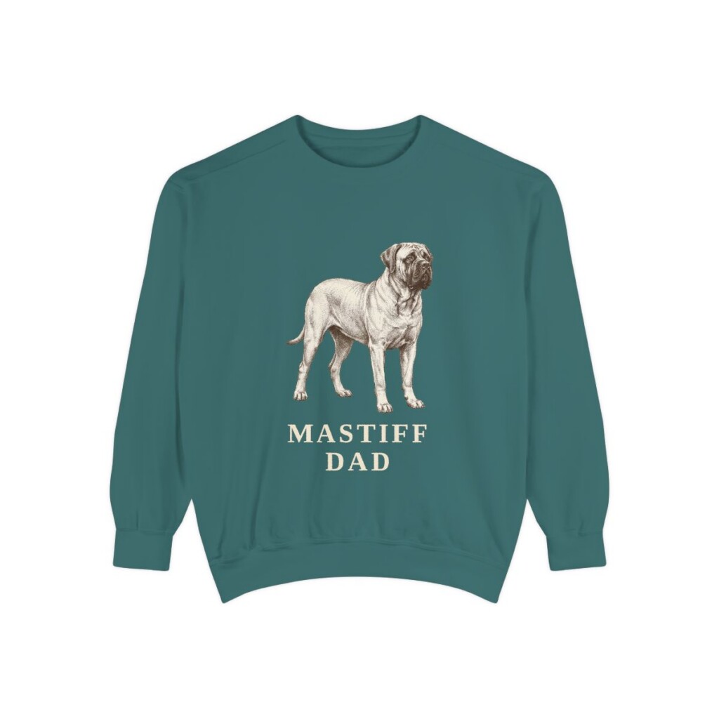 Mastiff Dad Sweatshirt, Blue Spruce, front view