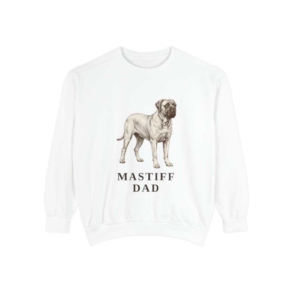 Mastiff Dad Sweatshirt, White, front view