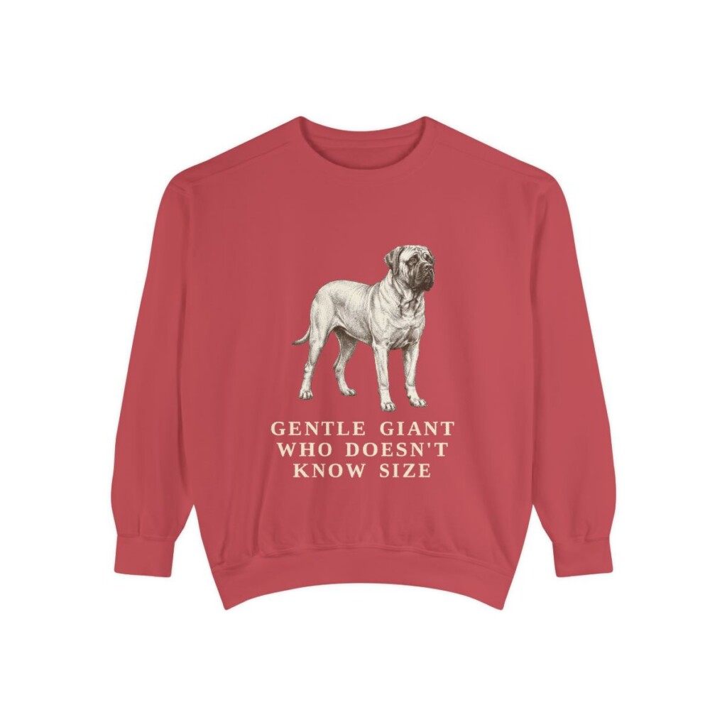 Mastiff Humor Sweatshirt, Crimson, front view