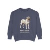 mastiff-sweatshirt-latin-denim Mastiff Latin Sweatshirt, Denim, front view