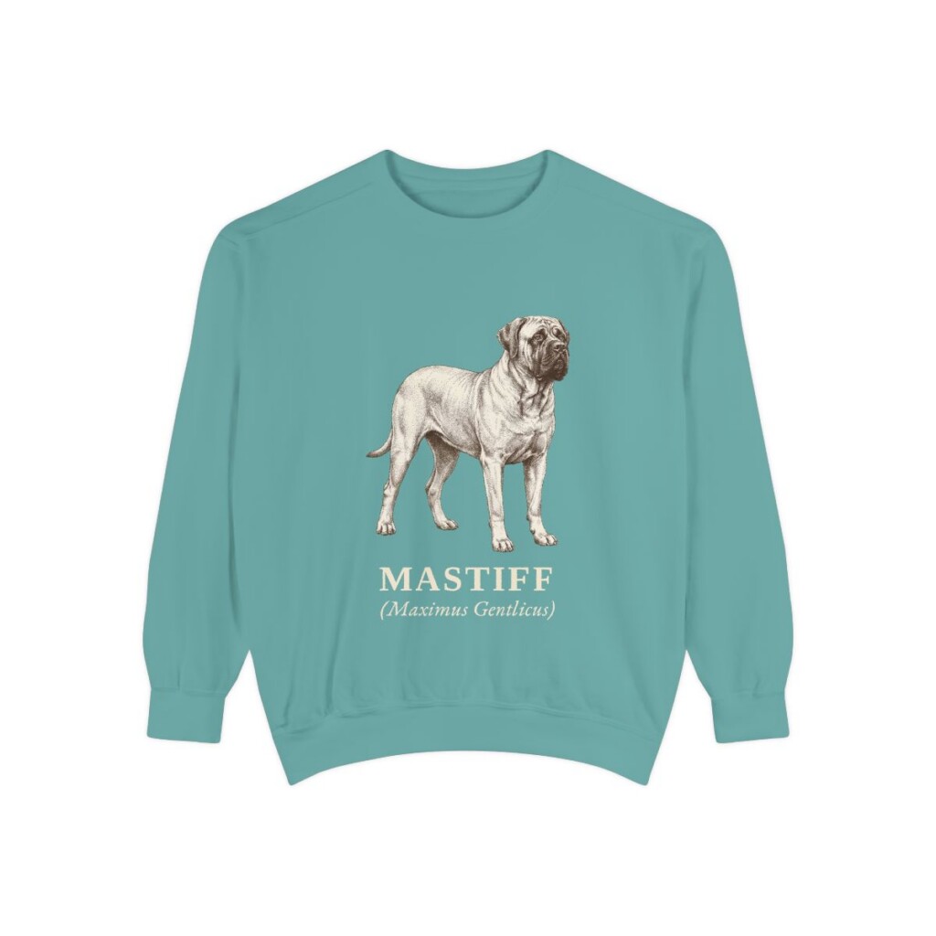 mastiff-sweatshirt-latin-seafoam Mastiff Latin Sweatshirt, Seafoam, front view
