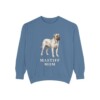 mastiff-sweatshirt-mom-blue-jean Mastiff Mom Sweatshirt, Blue Jean, front view