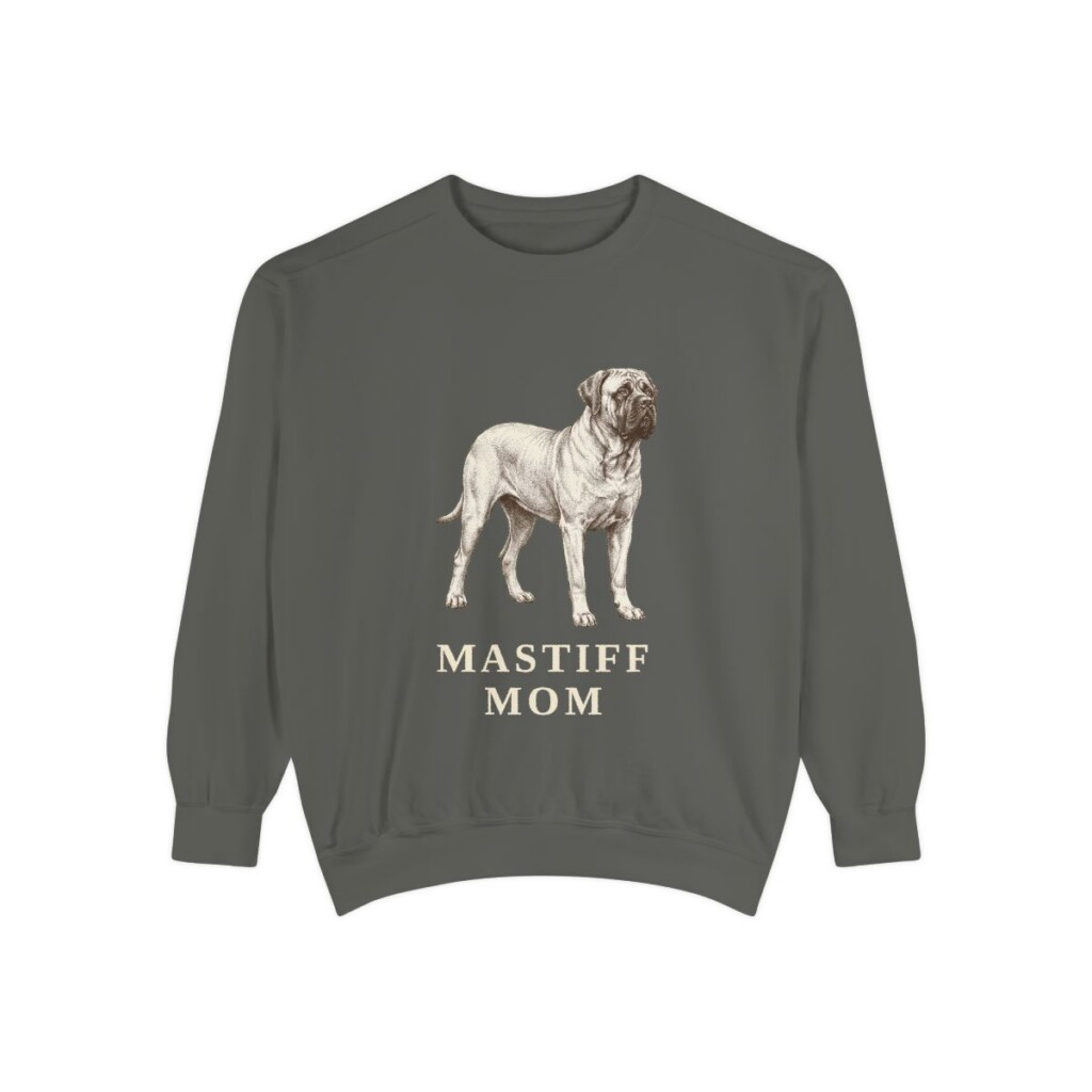 mastiff-sweatshirt-mom-pepper Mastiff Mom Sweatshirt, Pepper, front view