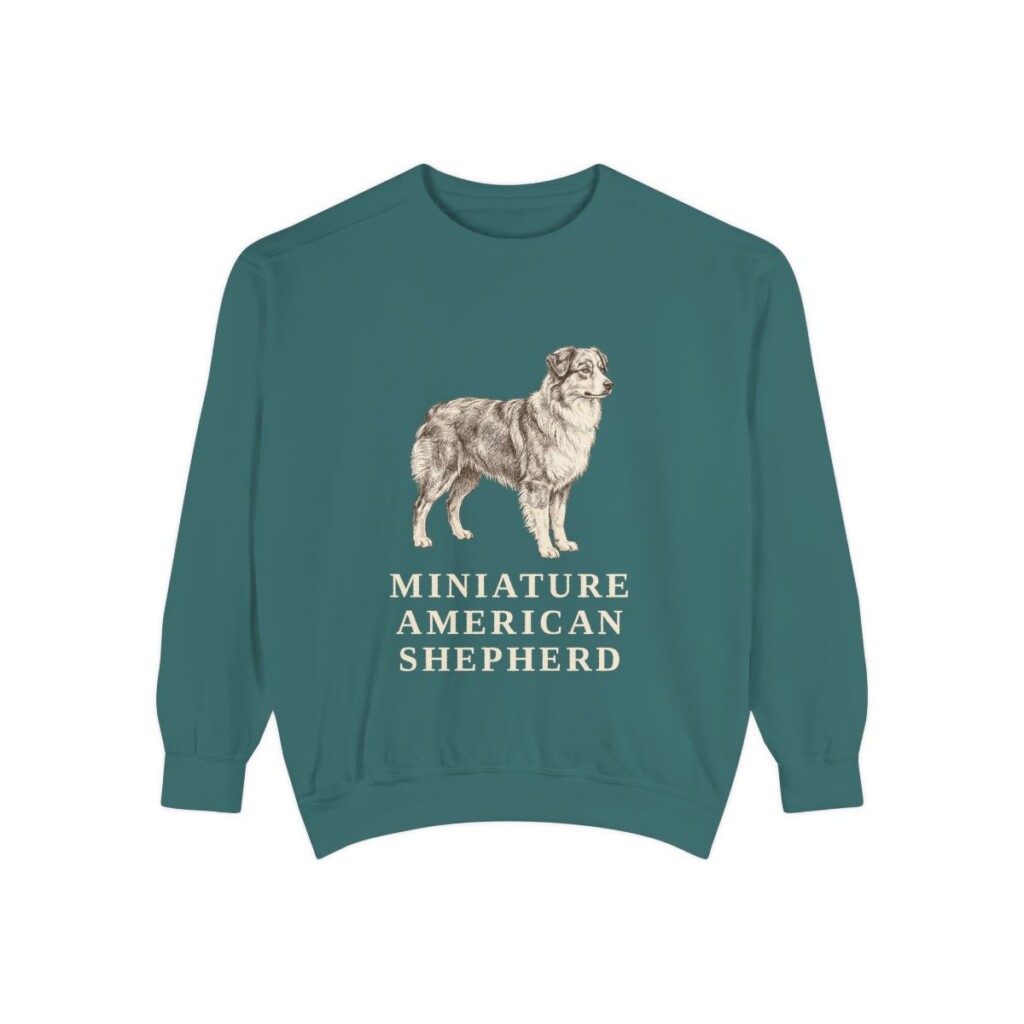 Miniature American Shepherd Sweatshirt, Blue Spruce, front view