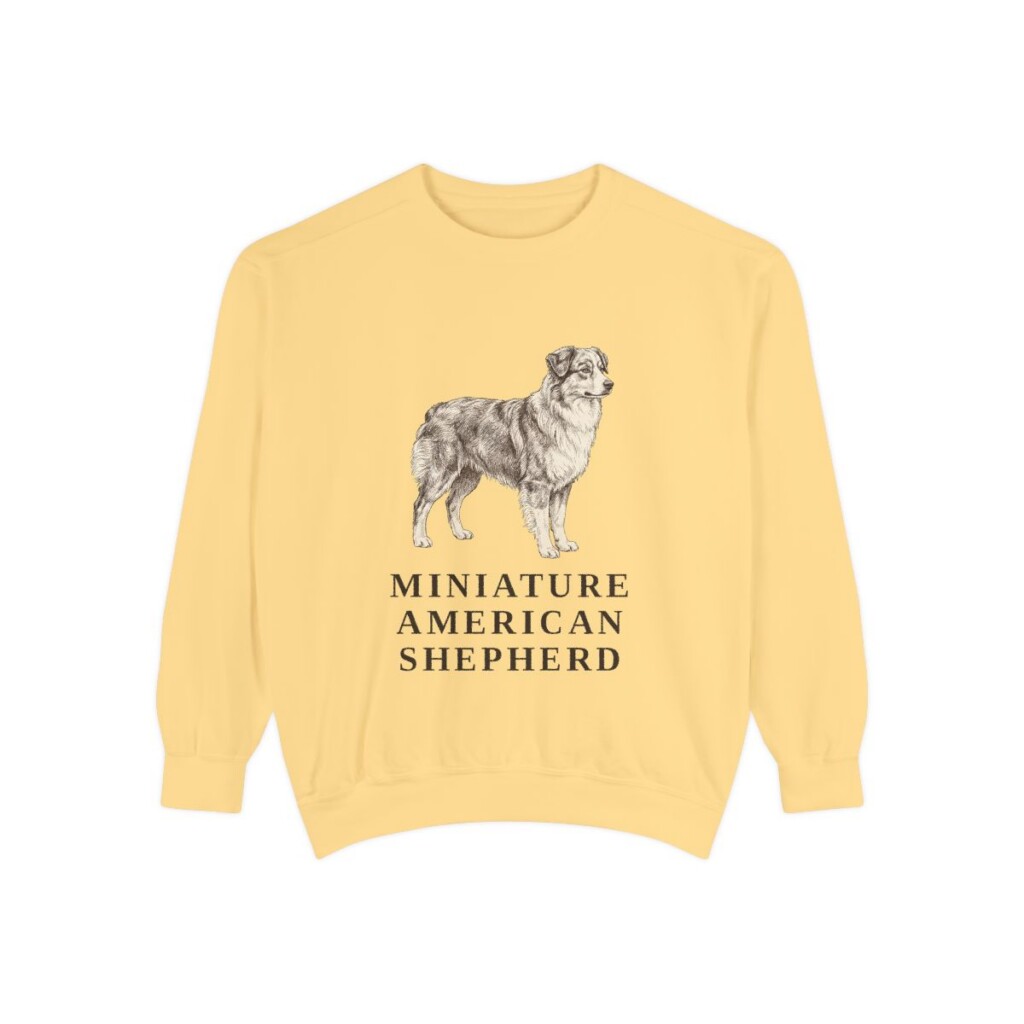 Miniature American Shepherd Sweatshirt, Butter, front view