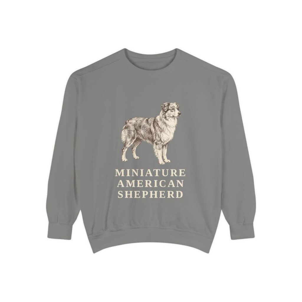 Miniature American Shepherd Sweatshirt, Grey, front view