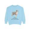 Miniature American Shepherd Humor Sweatshirt, Chambray, front view