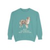 Miniature American Shepherd Humor Sweatshirt, Seafoam, front view