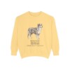 Miniature American Shepherd Latin Sweatshirt, Butter, front view