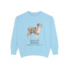Miniature American Shepherd Latin Sweatshirt, Chambray, front view