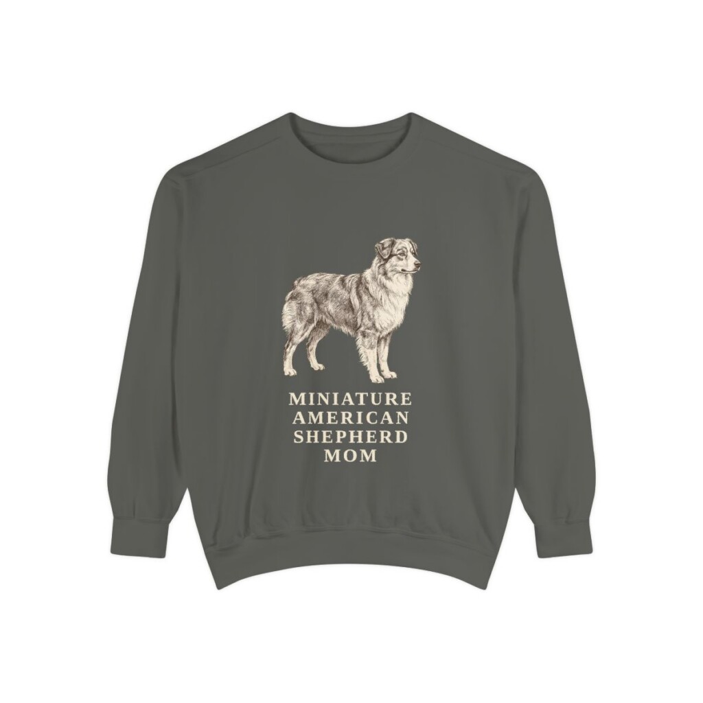 Miniature American Shepherd Mom Sweatshirt, Pepper, front view
