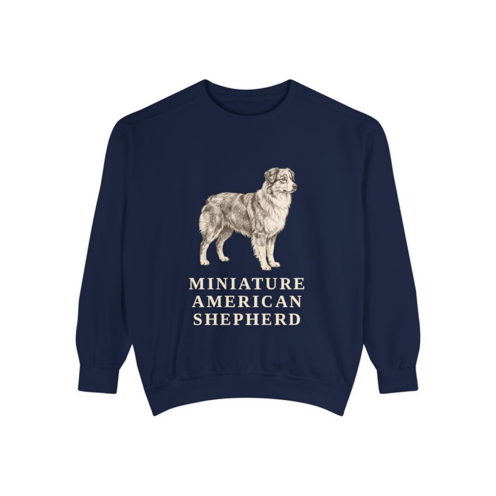 Miniature American Shepherd Sweatshirt, True Navy, front view