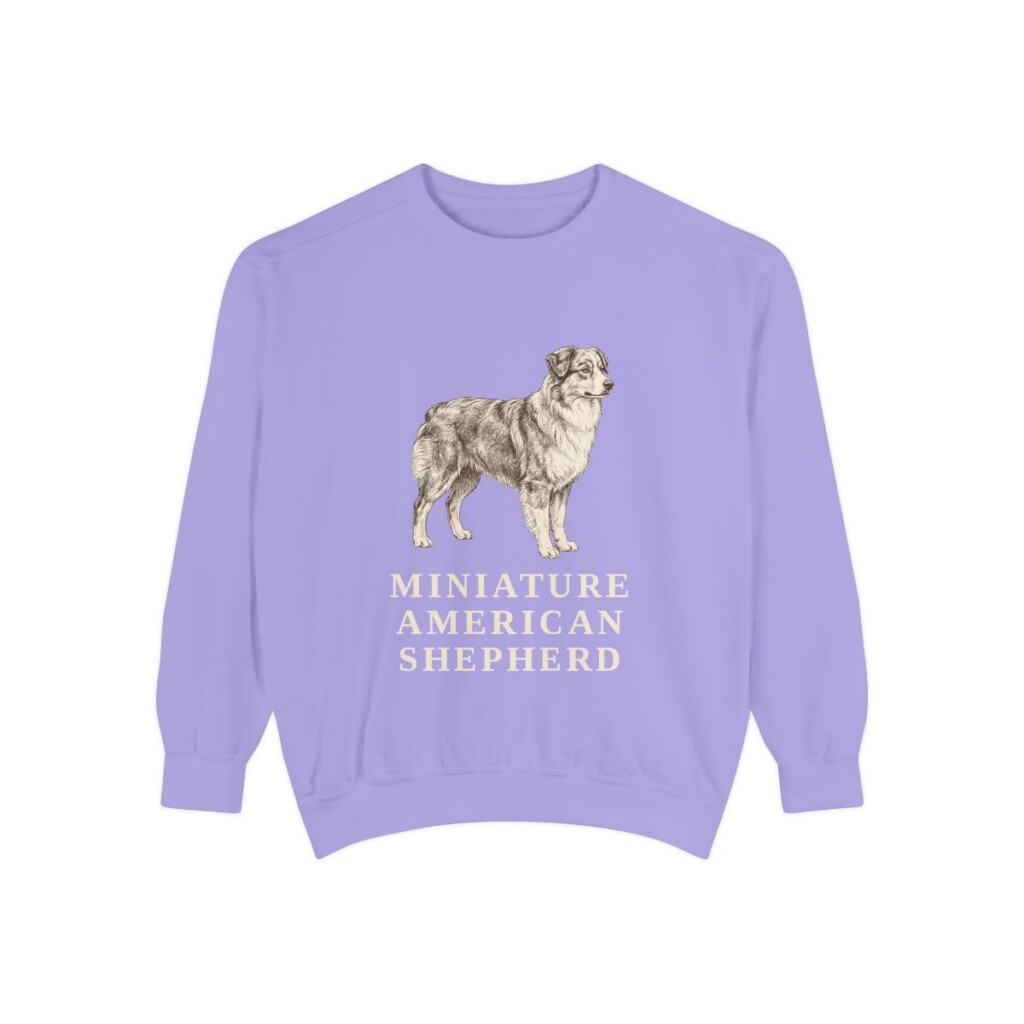 Miniature American Shepherd Sweatshirt, Violet, front view