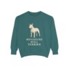 miniature-bull-terrier-sweatshirt-blue-spruce Miniature Bull Terrier Sweatshirt, Blue Spruce, front view
