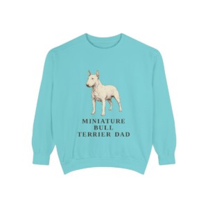 Miniature Bull Terrier Dad Sweatshirt, Chalky Mint, front view