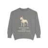 miniature-bull-terrier-sweatshirt-dad-grey Miniature Bull Terrier Dad Sweatshirt, Grey, front view