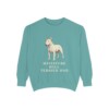 miniature-bull-terrier-sweatshirt-dad-seafoam Miniature Bull Terrier Dad Sweatshirt, Seafoam, front view