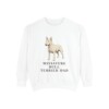 miniature-bull-terrier-sweatshirt-dad-white Miniature Bull Terrier Dad Sweatshirt, White, front view