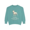 Miniature Bull Terrier Humor Sweatshirt, Seafoam, front view