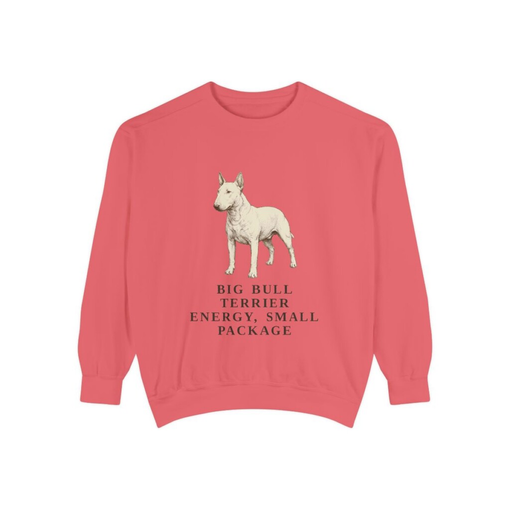 Miniature Bull Terrier Humor Sweatshirt, Watermelon, front view