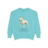 Miniature Bull Terrier Latin Sweatshirt, Chalky Mint, front view