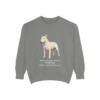 Miniature Bull Terrier Latin Sweatshirt, Grey, front view