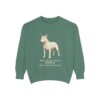 Miniature Bull Terrier Latin Sweatshirt, Light Green, front view