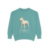 Miniature Bull Terrier Latin Sweatshirt, Seafoam, front view