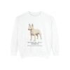 Miniature Bull Terrier Latin Sweatshirt, White, front view