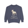 Miniature Bull Terrier Mom Sweatshirt, Denim, front view