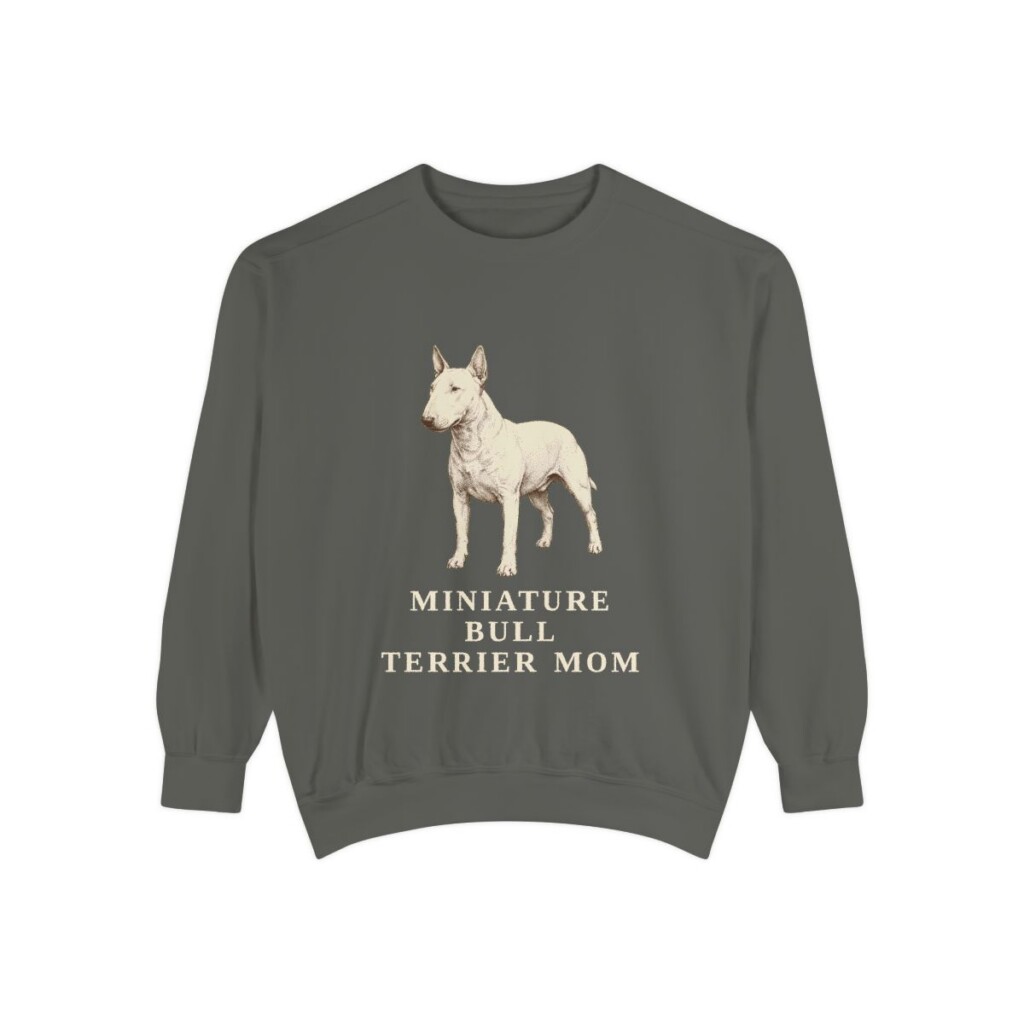 Miniature Bull Terrier Mom Sweatshirt, Pepper, front view
