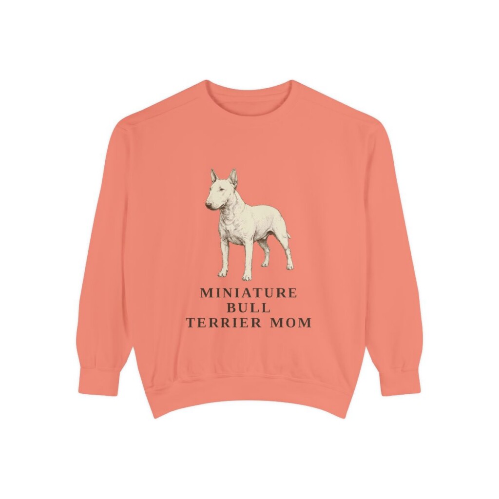 Miniature Bull Terrier Mom Sweatshirt, Terracotta, front view