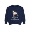 Miniature Bull Terrier Mom Sweatshirt, True Navy, front view