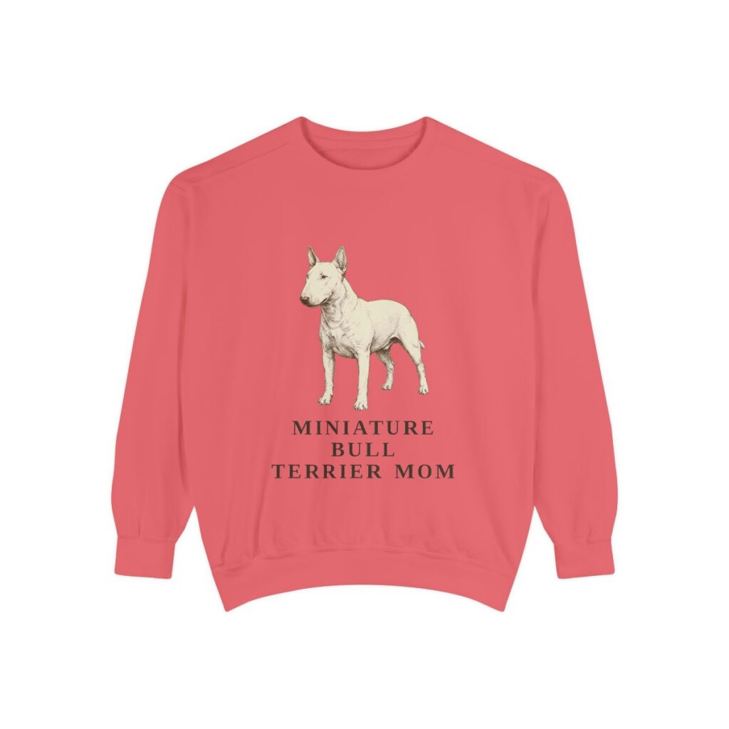 Miniature Bull Terrier Mom Sweatshirt, Watermelon, front view