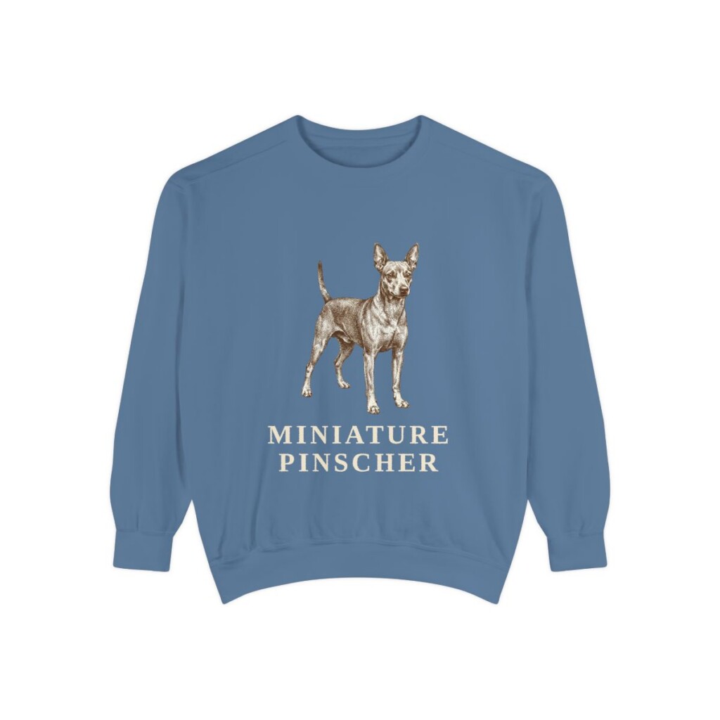 Miniature Pinscher Sweatshirt, Blue Jean, front view