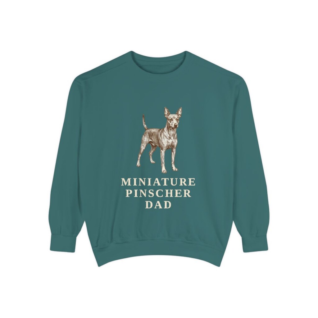 Miniature Pinscher Dad Sweatshirt, Blue Spruce, front view