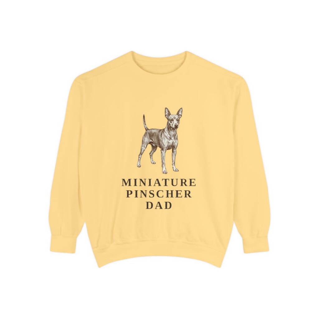 Miniature Pinscher Dad Sweatshirt, Butter, front view