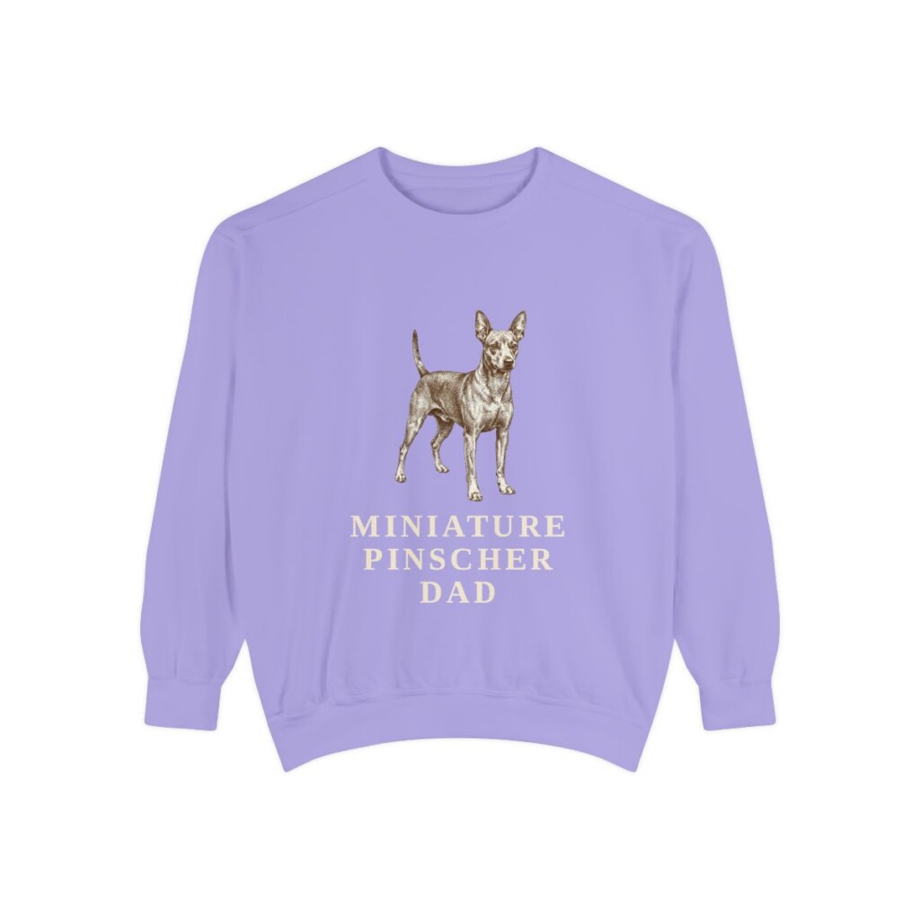 Miniature Pinscher Dad Sweatshirt, Violet, front view
