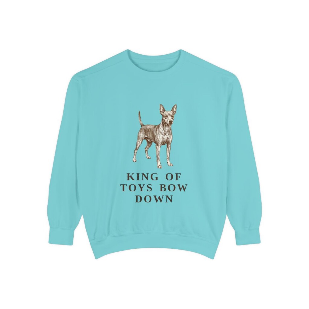 Miniature Pinscher Humor Sweatshirt, Chalky Mint, front view