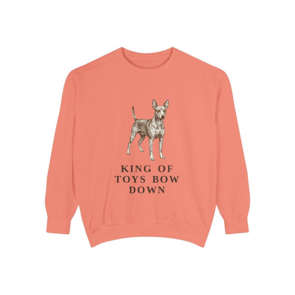 Miniature Pinscher Humor Sweatshirt, Terracotta, front view