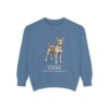 Miniature Pinscher Latin Sweatshirt, Blue Jean, front view