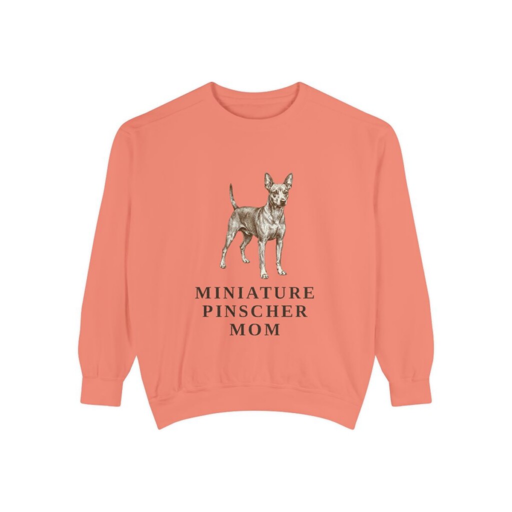 Miniature Pinscher Mom Sweatshirt, Terracotta, front view