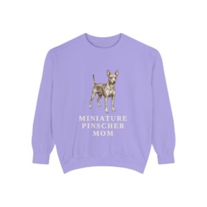 Miniature Pinscher Mom Sweatshirt, Violet, front view