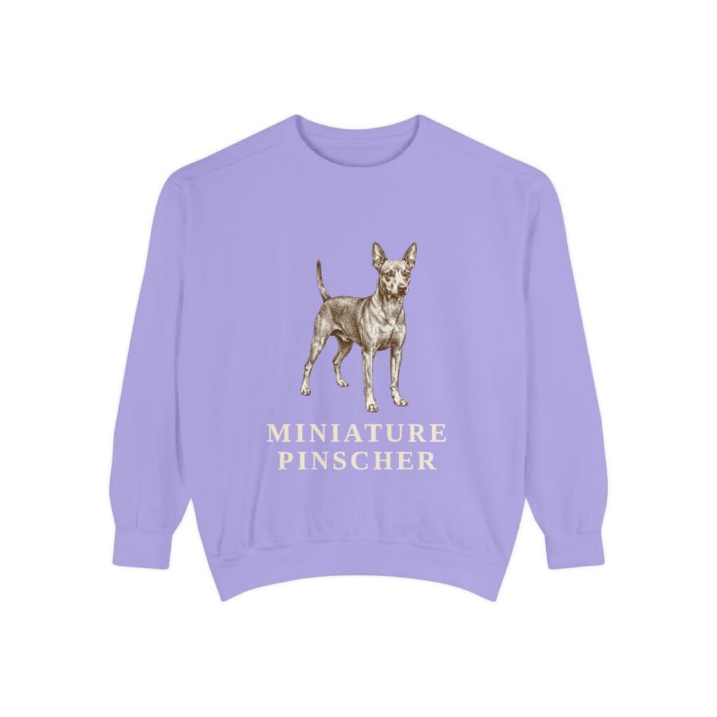 Miniature Pinscher Sweatshirt, Violet, front view