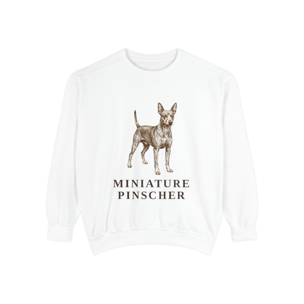 Miniature Pinscher Sweatshirt, White, front view