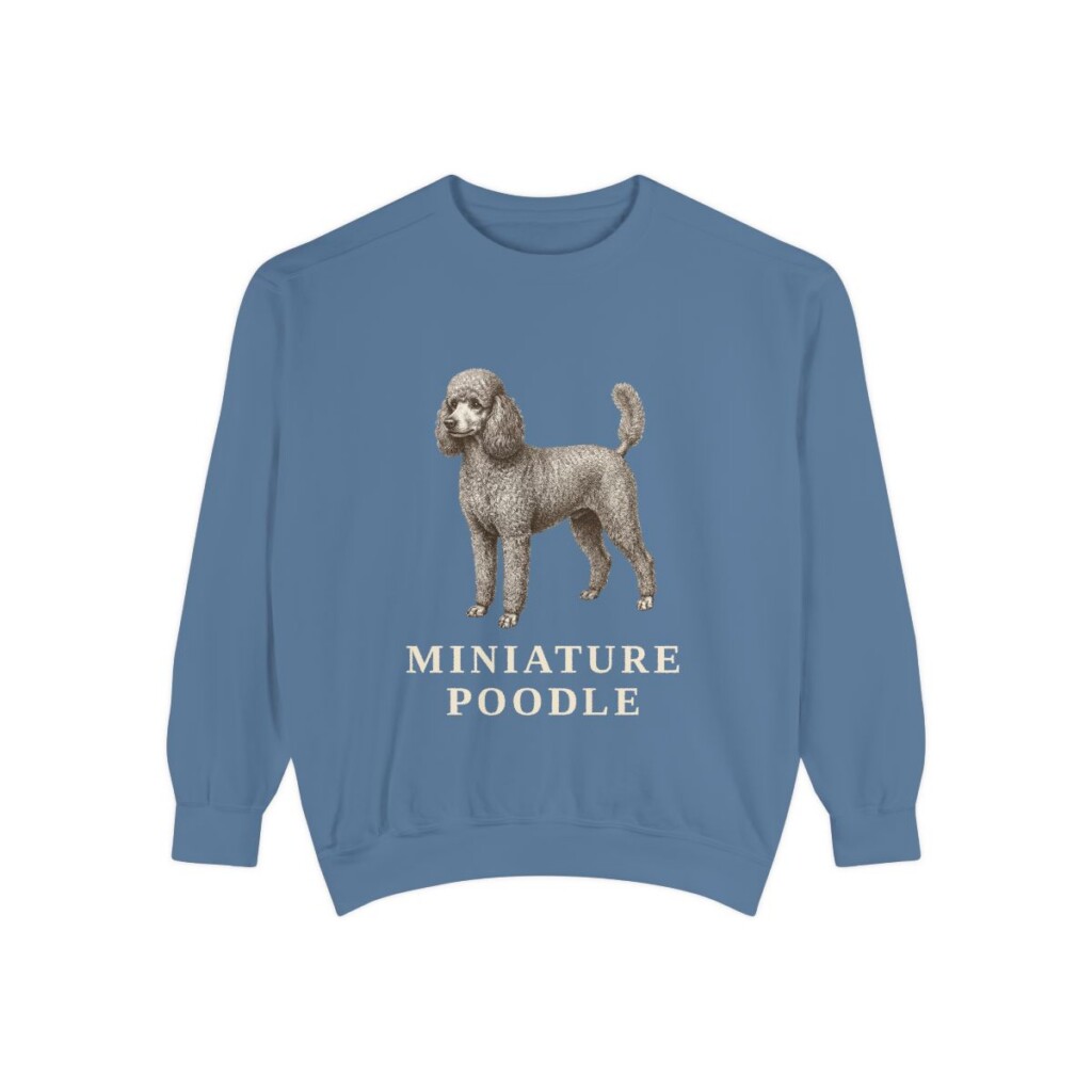 Miniature Poodle Sweatshirt, Blue Jean, front view