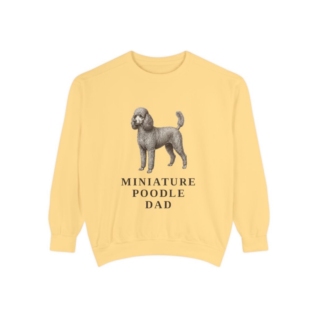 Miniature Poodle Dad Sweatshirt, Butter, front view
