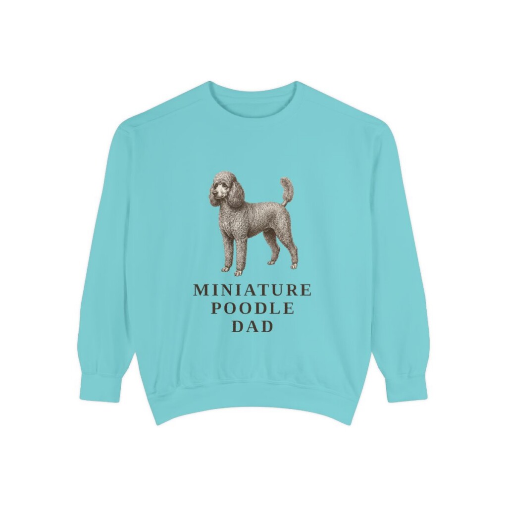Miniature Poodle Dad Sweatshirt, Chalky Mint, front view